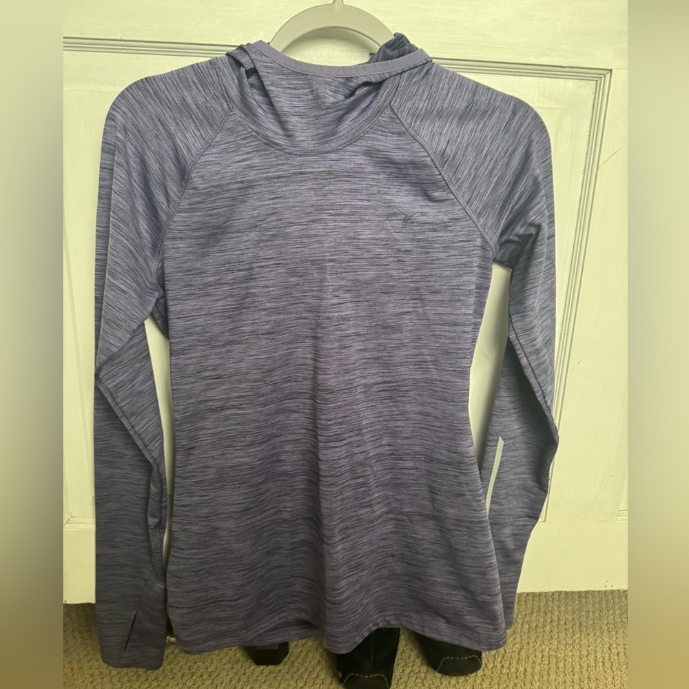 Old Navy Purple Heathered Long-Sleeve Hooded Top